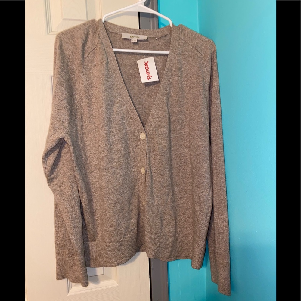 dark tan cardigan woth buttons